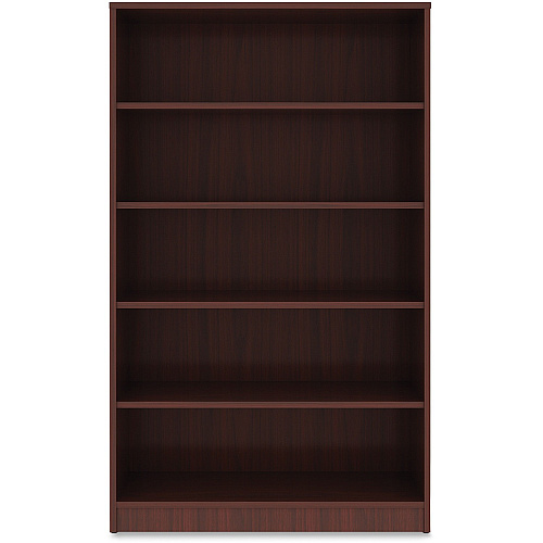 Lorell Laminate Bookcase x 0.8" Thickness Shelf, 60" Height x 36" Width x 12" Depth - 5 Shelve(s) - 4 Adjustable Shelf(ves) - Square Edge - Material: Thermofused Laminate (TFL) - Finish: Mahogany (LLR99787)