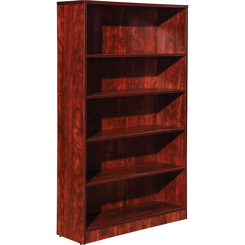 Lorell Laminate Bookcase x 0.8" Thickness Shelf, 60" Height x 36" Width x 12" Depth - 5 Shelve(s) - 4 Adjustable Shelf(ves) - Square Edge - Material: Thermofused Laminate (TFL) - Finish: Cherry (LLR99788)