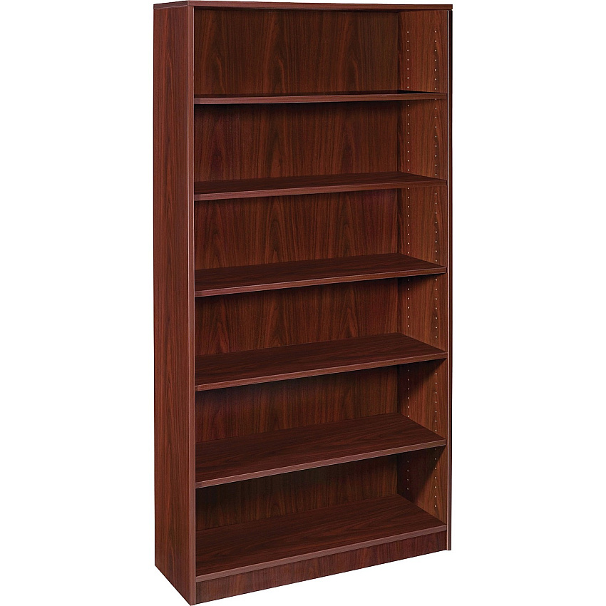Lorell Laminate Bookcase 6 Shelf(ves) - 72" Height x 36" Width x 12" Depth - Sturdy, Adjustable Feet, Adjustable Shelf - Thermofused Laminate (TFL) - Mahogany - Laminate - 1 Each (LLR99790)
