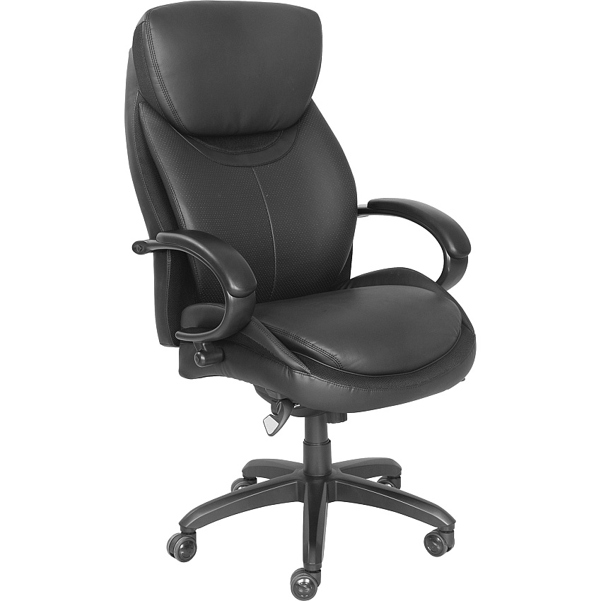 La-Z-Boy Chair Black Seat Color - Faux Leather Seat Material - Black Back Color - Faux Leather Back Material - High Back - Black - Armrest - 1 Each (48081)