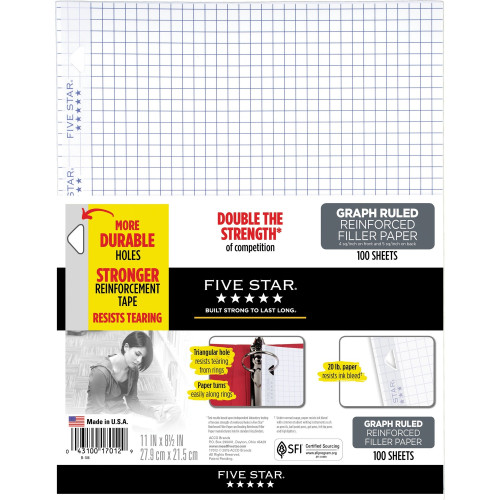 Acco Five Star Reinforced Filler Paper - Letter (17012)