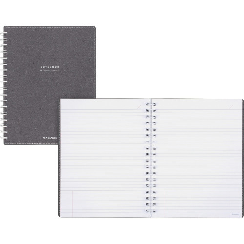 At-A-Glance Collection Gray Twin Wire Notebook (YP14445)
