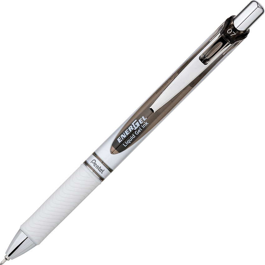 EnerGel EnerGel Pearl Retractable Liquid Gel Pen 0.7 mm Needle Pen Point - Refillable - Retractable - Black Ink - Gel-based - Pearl White Barrel - 1 Each (BLN77PWA)
