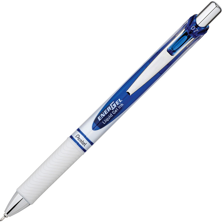 EnerGel EnerGel Pearl Retractable Liquid Gel Pen 0.7 mm Needle Pen Point - Refillable - Retractable - Blue Ink - Gel-based - Pearl White Barrel - Metal Tip - 1 Each (BLN77PWC)