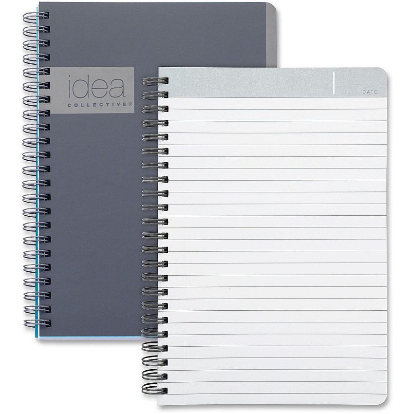 TOPS Idea Collective Professional Notebook Twin Wirebound - College Ruled Front Ruling - 5" x 8" Sheet Size - Gray Cover - Soft Cover, Perforated - 1 Each (57010IC)