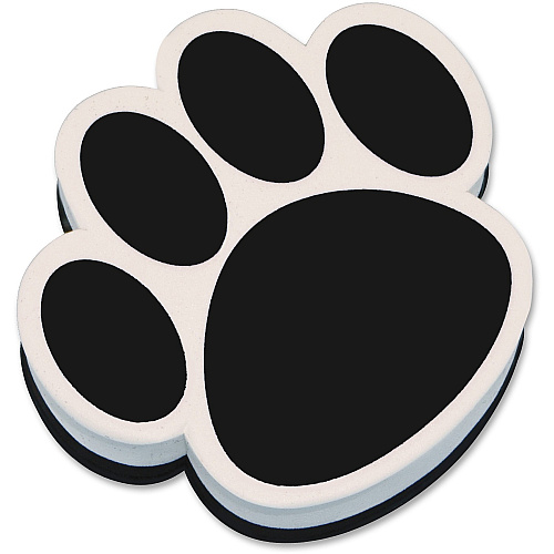 Ashley Paw Shaped Magnetic Whiteboard Eraser Used as Mark Remover - Magnetic, Lightweight - Black, White - 1 Each (10017)