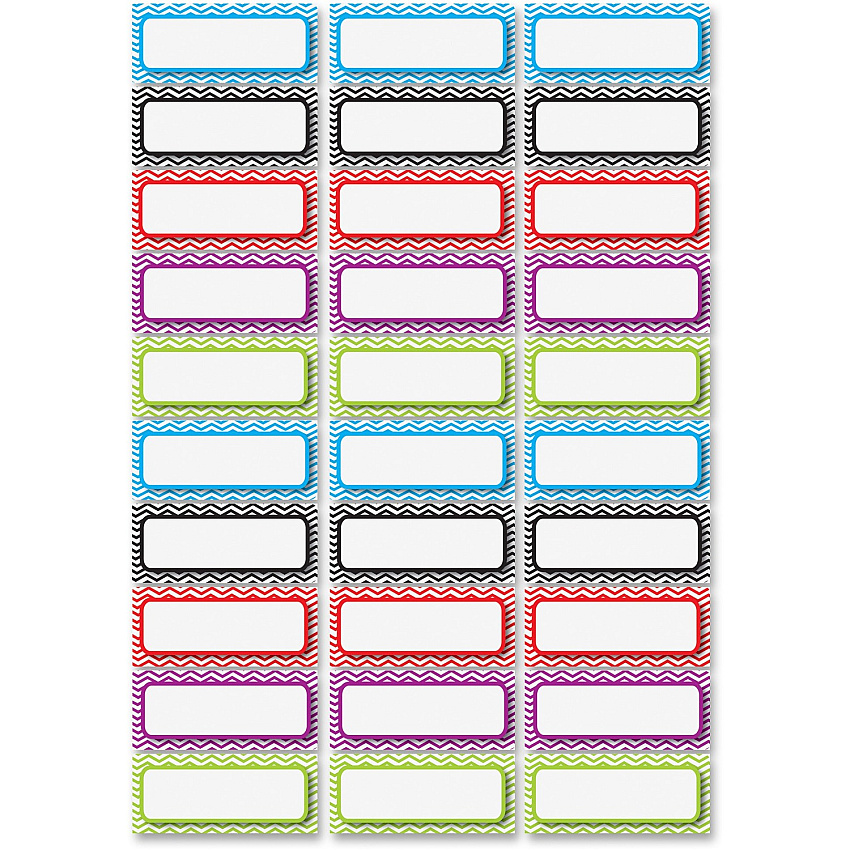 Ashley Dry Erase Chevron Nameplate Magnets 30 x Rectangle Shape - Magnetic - Chevron - Die-cut, Write on/Wipe off, Heavy Duty - Multicolor - Foam - 30 / Pack (10077)