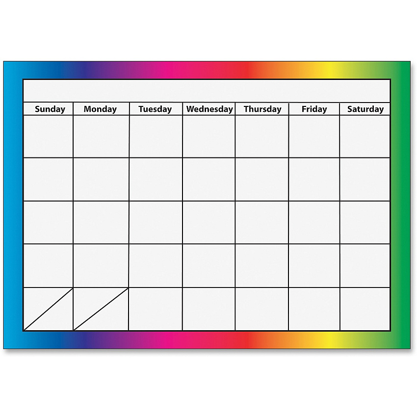 Ashley 1-month Dry Erase Magnetic Calendar Academic - Monthly - 8 1/2" x 11" Sheet Size - Multicolor - Write on/Wipe off, Dry Erase Surface, Magnetic - 1 Each (10096)