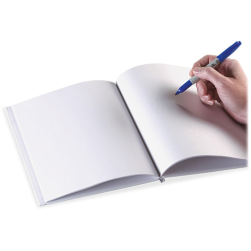 Ashley Portrait Hardcover Blank Pages Book 28 Pages - Plain - 8 1/2" x 11" Sheet Size - White Paper - Hard Cover, Durable - 1 Each (10705)