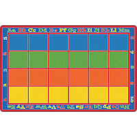 Flagship Carpets Primary Colors Square Grids Rug 13.17" Length x 10.75" Width - Rectangle - Square Grids - Multicolor - 1 Each (FE34456A)
