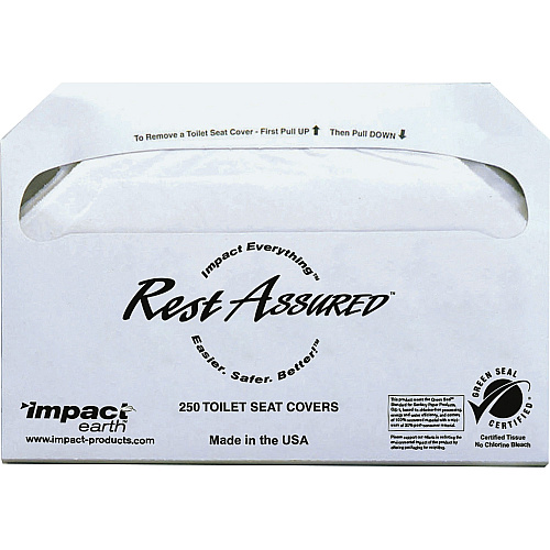 Impact Toilet Seat Covers Half-fold - White - Paper - 250/Pack - 4 / Carton (25130873)