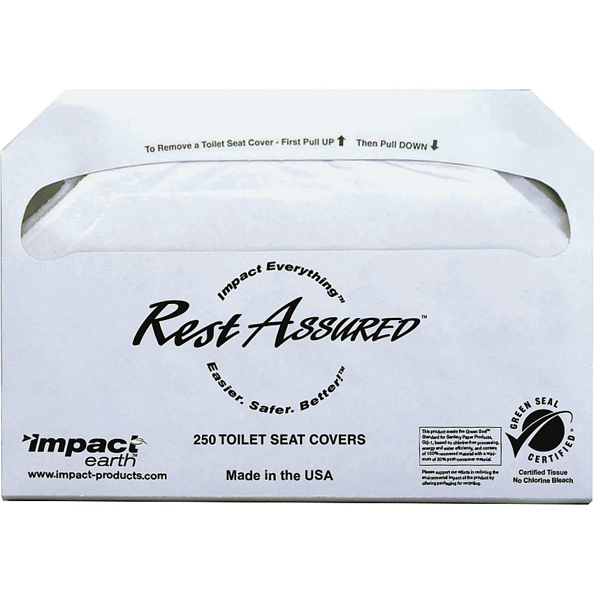 Impact Toilet Seat Covers Half-fold - White - Paper - 250/Pack - 4 / Carton (25130873)