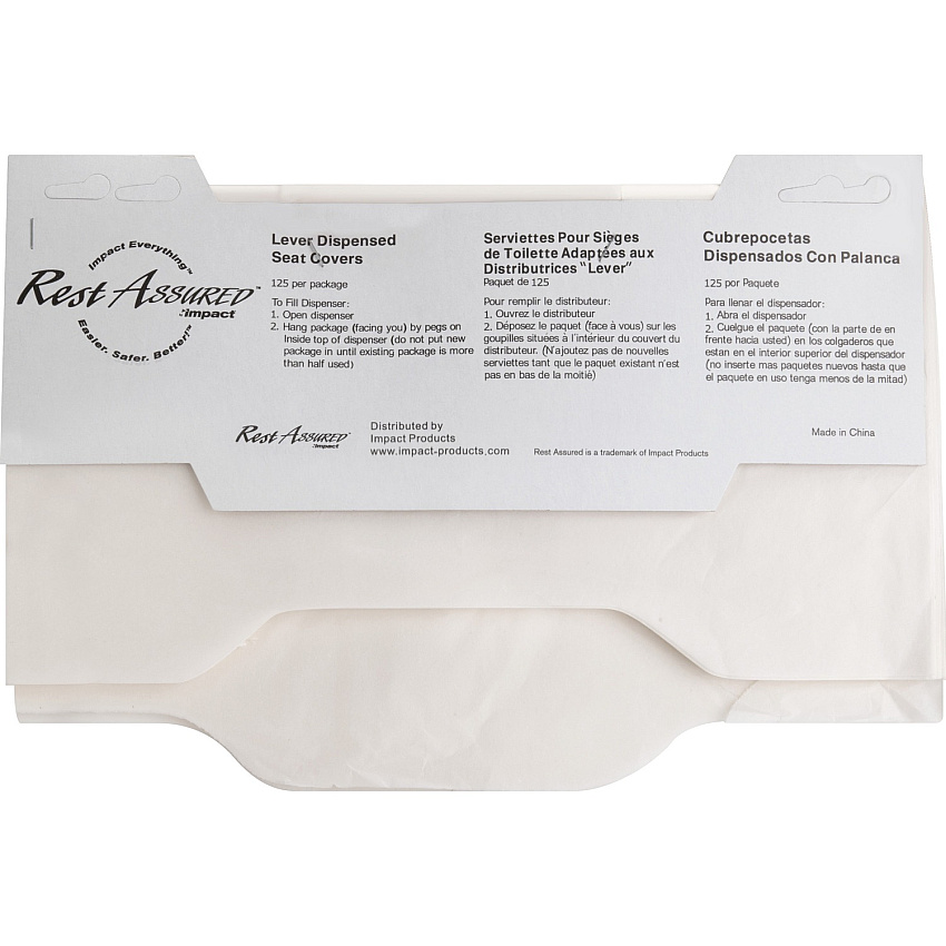 Impact Lever Dispensed Seat Covers Quarter-fold - White - Paper - 125 / Pack (25188173)