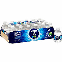 Pure Life Purified Bottled Water Ready-to-Drink - 8 fl oz (237 mL) - 24/Carton - 120 / Pallet (194627PL)