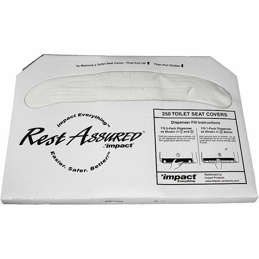 Impact Rest Assured Half Fold Toilet Seat Covers Half-fold - White - 1000 / Carton (25183273)