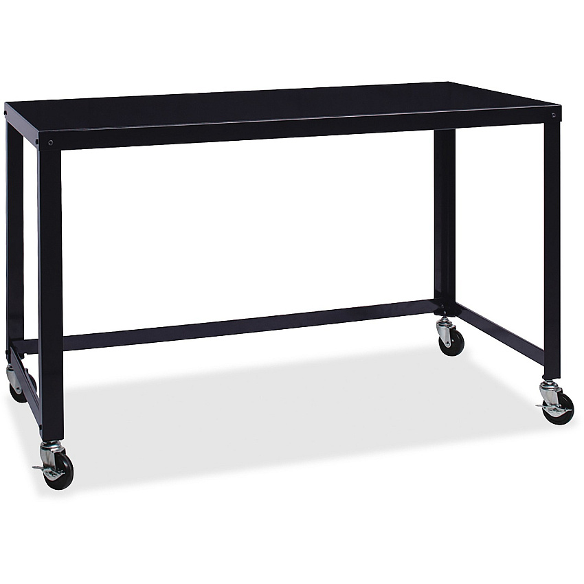 Lorell SOHO Personal Mobile Desk Rectangle Top - 48" Table Top Width x 23" Table Top Depth - 29.50" Height - Assembly Required - Black - 1 Each (LLR34417)