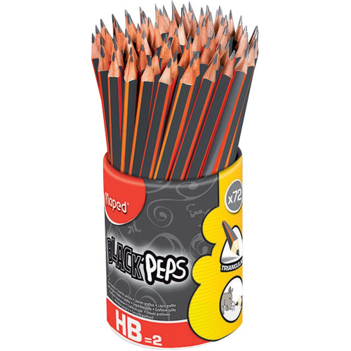 Maped Helix Black Peps Triangular No. 2 Pencils (851759ZV)