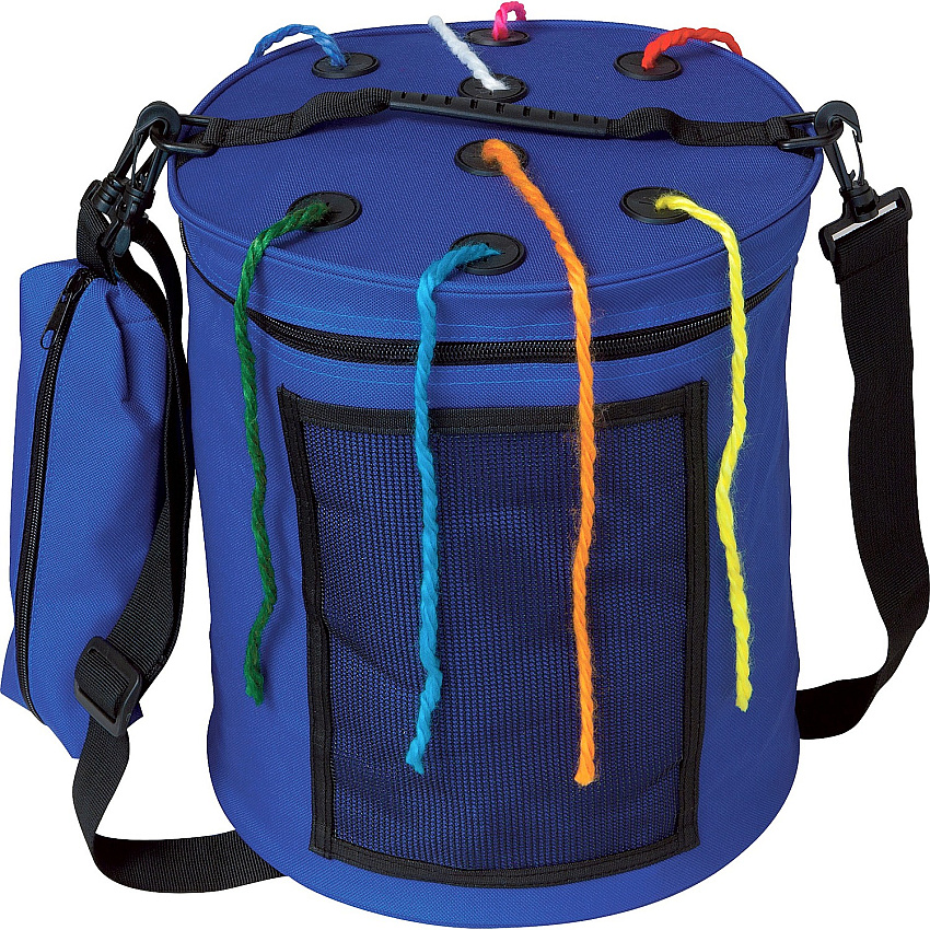 Creativity Street Carrying Case (Tote) Yarn - Blue Nylon Body - Handle, Carrying Strap - 12" Height x 10.5" Diameter - 1 Each (0000875)