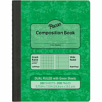 Pacon Dual Ruled Composition Book Plain - Quad Ruled, Wide Ruled Front Ruling - 9.75