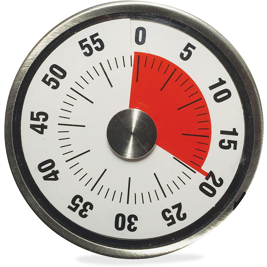 Ashley 3" Windup Timer Desktop - For Testing, Game, Classroom - Silver, Black (50100)