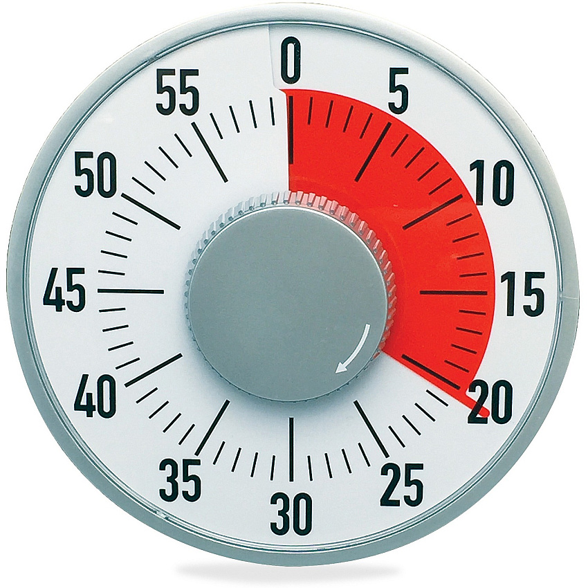 Ashley 6-1/4" Timer 1 Hour - Desktop - For Testing, Game, Classroom - Gray, White (50102)