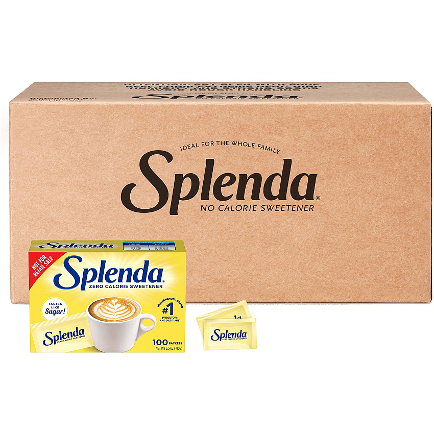 Splenda No Calorie Sweetener Packets 0.035 oz (1 g) - Artificial Sweetener - 100/Box - 12 / Carton (200025CT)