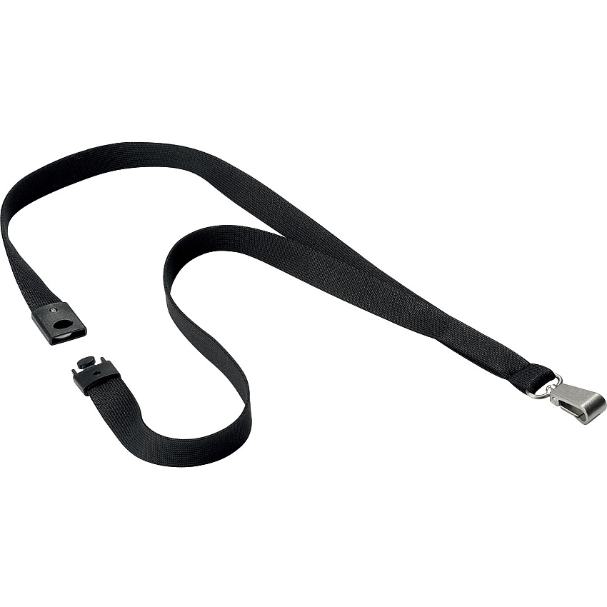 DURABLE Premium Textile Lanyard Black - 10 / Box (812701)