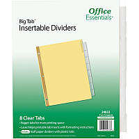 Avery&reg; Office Essentials Big Tab Insertable Dividers 384 x Divider(s) - 384 Tab(s) - 8 - 8 Tab(s)/Set - 8.5" Divider Width x 11" Divider Length - 3 Hole Punched - Buff Paper Divider - Clear Plastic Tab(s) - 30% Recycled - 48 / Carton (24833)