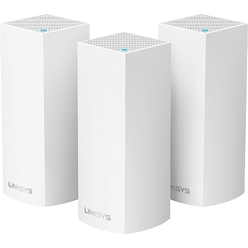 Linksys Velop Intelligent Mesh WiFi System- Tri-Band- 3-Pack White (AC2200) 2.40 GHz ISM Band - 5 GHz UNII Band - 6 x Antenna(6 x Internal) - 2200 Mbit/s Wireless Speed - 2 x Broadband Port - Gigabit Ethernet - Desktop (WHW0303)