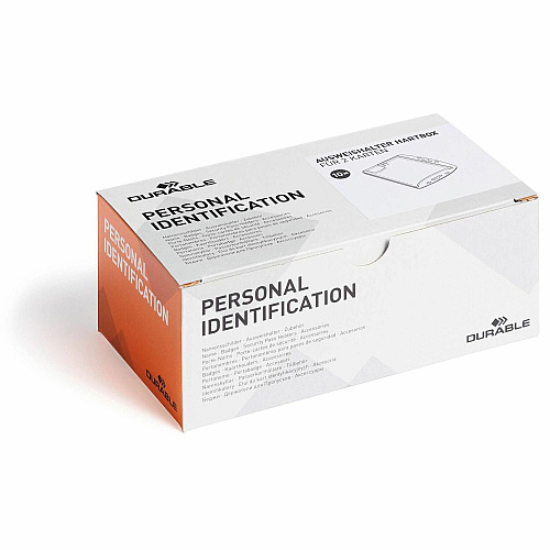 DURABLE 8013/8224 Replacement ID Card Holder Support 3.35" x 2.13" Media - Transparent - 10 / Box (892419)