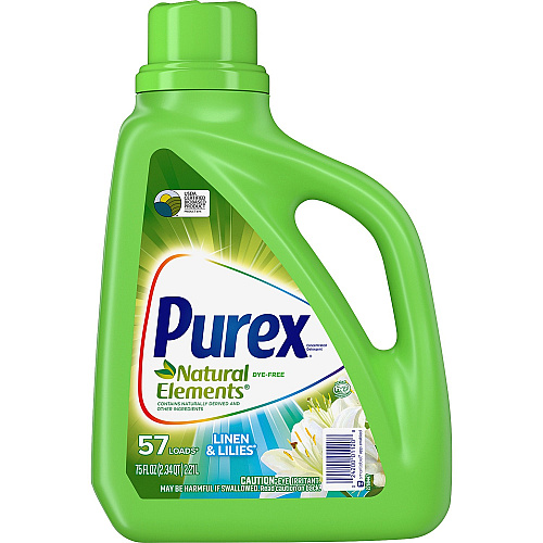 Purex Natural Elements Liquid Detergent For Clothing - 75 fl oz (2.3 quart) - Linen, Lilies Scent - Hypoallergenic, Dye-free, Cleanse, Skin-friendly - Blue - 1 Each (01120)
