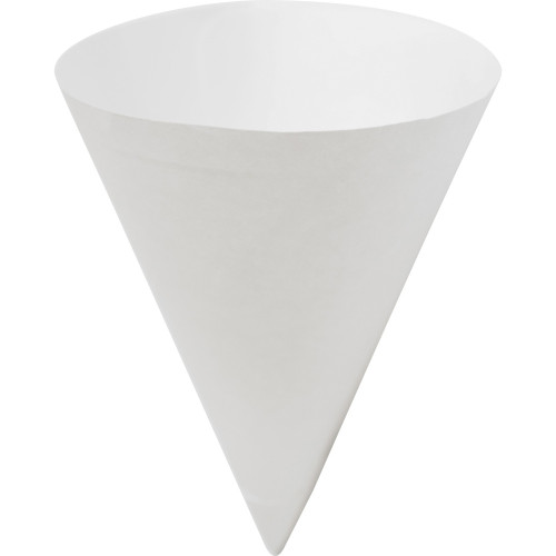 Konie Straight-Edge, Poly Bagged Paper Cone Cups, 7oz, White, 250/Bag, 5000/Carton (70KSE)