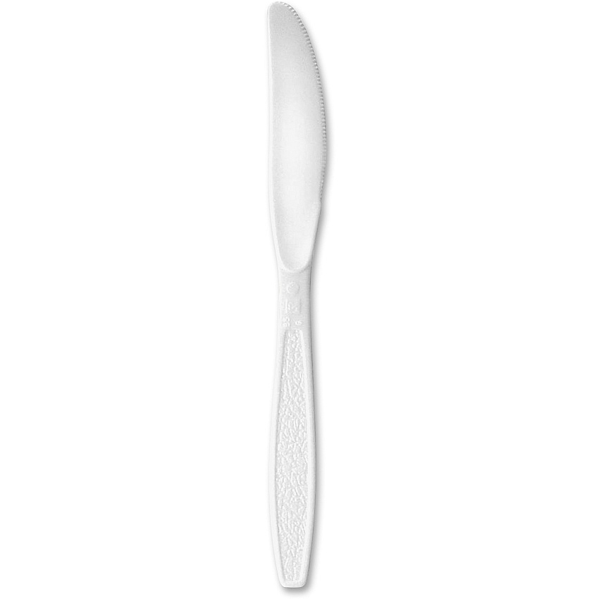 Solo Cup Guildware Extra Heavyweight Cutlery 100 / Box - 10/Carton - Knife - 1 x Knife - Breakroom - Disposable - Textured - White (GBX6KW0007)