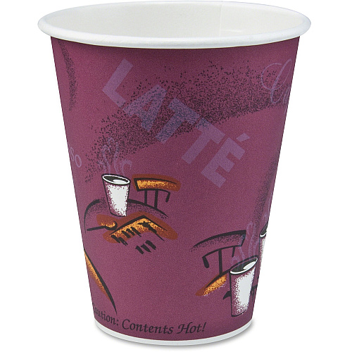 Solo 10 oz Bistro Design Disposable Paper Cups 10 fl oz - Multi - Paper - Beverage, Hot Drink, Cold Drink, Coffee, Tea, Cocoa - 50/Pack - 20 / Carton (370SI0041)
