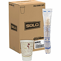 Solo 7 oz Waxed Paper Cold Cups 7 fl oz - Beige - Paper - Milk Shake, Smoothie - 100/Pack - 20 / Carton (R7NJ8000)