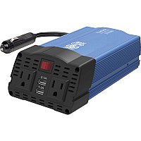 Tripp Lite by Eaton 375W PowerVerter Ultra-Compact Car Inverter with 2 AC Outlets, 2 USB Charging Ports and Battery Cables Input Voltage: 12 V DC - Output Voltage: 120 V AC - Continuous Power: 375 W (PV375USB)