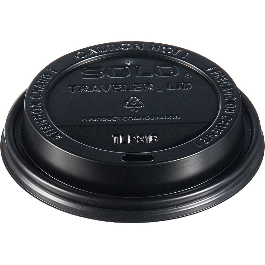 Solo Traveler Dome Hot Cup Lids Dome - Plastic - Black - 100/Bag - 10 / Carton (TLB3160004)