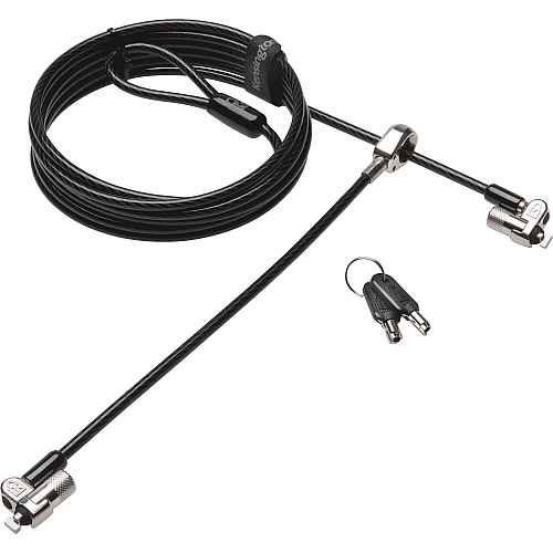 Kensington MicroSaver Cable Lock 8 ft Cable - Keyed Lock - Black, Silver - Carbon Steel - For Notebook, Tablet (65048)