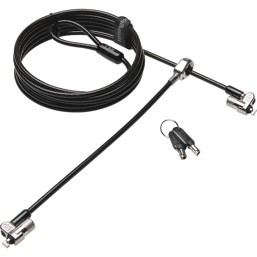 Kensington MicroSaver Cable Lock 8 ft Cable - Keyed Lock - Black, Silver - Carbon Steel - For Notebook, Tablet (65048)
