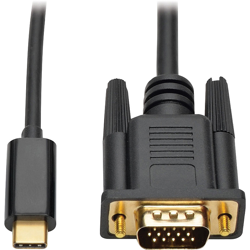 Tripp Lite by Eaton USB-C to VGA Active Adapter Cable (M/M), Black, 6 ft. (1.8 m) 6 ft USB/VGA Video Cable for Smartphone, Projector, Ultrabook, Monitor, Notebook, Tablet, TV - First End: 1 x USB 3.1 Type C - Male - Second End: 1 x 15-pin HD-15 (U444006V)