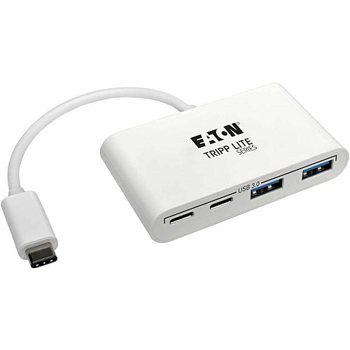 Eaton Tripp Lite Series 4-Port USB-C Hub, USB 3.x (5Gbps), 2x USB-A, 2x USB-C, White USB Type C - External - 4 USB Port(s) - 2 USB 3.0 Port(s) - 2 USB 3.1 Port(s) (U4600042A2C)