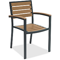 KFI Eveleen Outdoor Seating Synthetic Polymer Seat Material - Synthetic Polymer Back Material - Aluminum Frame Material - Four-legged Base - Mocha - Polypropylene - 1 Each (5601MA)