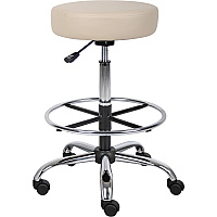 Boss Drafting Stool Beige Seat Color - Vinyl Seat Material - Chrome, Black Frame Color - Chrome Frame Material - 5-star Base - 1 Each (B16240BG)