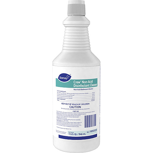 Diversey Crew Non-Acid Disinfectant Cleaner Ready-To-Use - 32 fl oz (1 quart) - Fresh Scent - Recommended For: Odor Remover - Disinfectant, Non-abrasive, Deodorize, Non-porous - Blue - 1 Each (100925283)