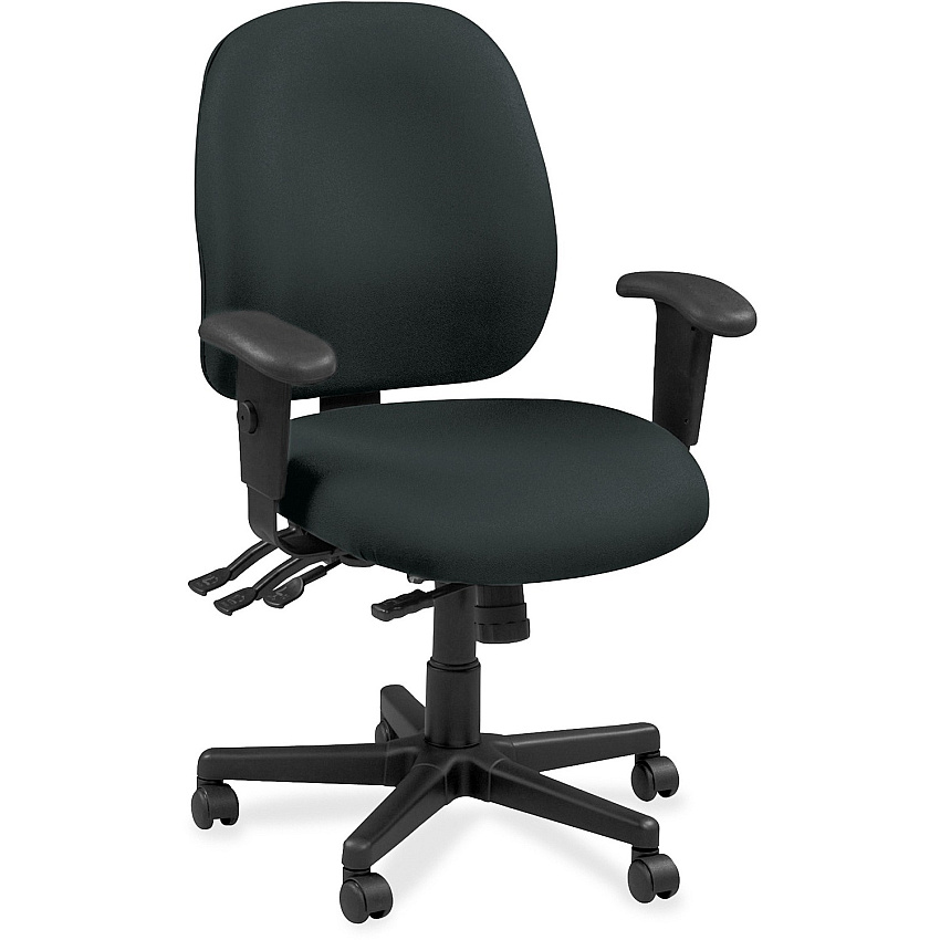Eurotech Executive Chair Dillon Black - Vinyl, Fabric - 1 Each (49802076)