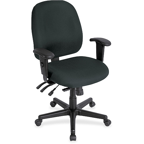 Eurotech 4x4sl with Seat Slider Black, Onyx Seat Color - Vinyl Seat Material - Black, Onyx Back Color - Vinyl Back Material - 5-star Base - Dillon Black - Armrest - 1 Each (498SL076)
