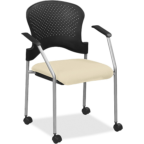 Eurotech Breeze Chair with Casters Buff Seat Color - Vinyl Seat Material - Plastic Back Material - Gray Frame Color - Four-legged Base - Dillon Buff - 1 Each (FS8270007)