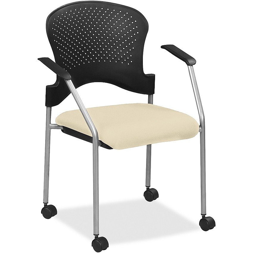 Eurotech Breeze Chair with Casters Buff Seat Color - Vinyl Seat Material - Plastic Back Material - Gray Frame Color - Four-legged Base - Dillon Buff - 1 Each (FS8270007)