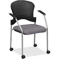 Eurotech Breeze Chair with Casters Carbon Seat Color - Fabric, Vinyl Seat Material - Carbon Back Color - Plastic Back Material - Gray Frame Color - Four-legged Base - Canyon Carbon - Armrest - 1 Each (FS8270101)