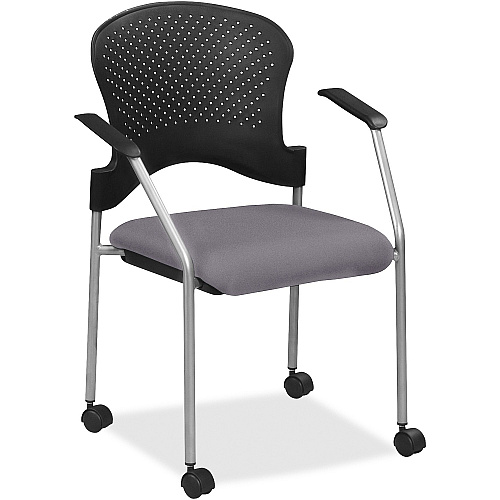 Eurotech Breeze Chair with Casters Carbon Seat Color - Fabric, Vinyl Seat Material - Carbon Back Color - Plastic Back Material - Gray Frame Color - Four-legged Base - Canyon Carbon - Armrest - 1 Each (FS8270101)